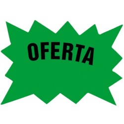 Cartel cartulina etiquetas marcaprecios verde fluorescente 110x80 mm bolsa de 50 etiquetas