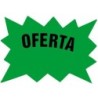 Cartel cartulina etiquetas marcaprecios verde fluorescente 110x80 mm bolsa de 50 etiquetas