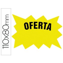Cartel cartulina etiqueta marcaprecios amarillo fluorescente 110x80 mm bolsa de 50 etiquetas