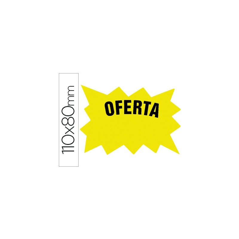 Cartel cartulina etiqueta marcaprecios amarillo fluorescente 110x80 mm bolsa de 50 etiquetas