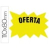 Cartel cartulina etiqueta marcaprecios amarillo fluorescente 110x80 mm bolsa de 50 etiquetas