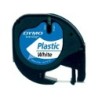 Cinta dymo plastico 12mmx4mt negro/blanco perla para maquina letratag 91201