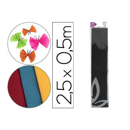 Papel crespon liderpapel 50 cm x 2.5m 34g/m2 negro