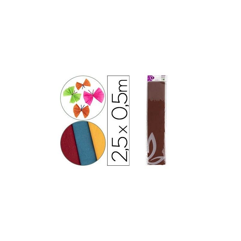 Papel crespon liderpapel 50 cm x 2.5m 34g/m2 marron Papel crespon liderpapel 50 cm x 2.5m 34g/m2 marron