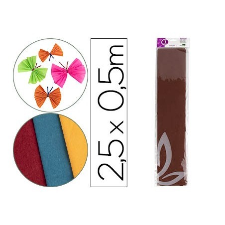 Papel crespon liderpapel 50 cm x 2.5m 34g/m2 marron
