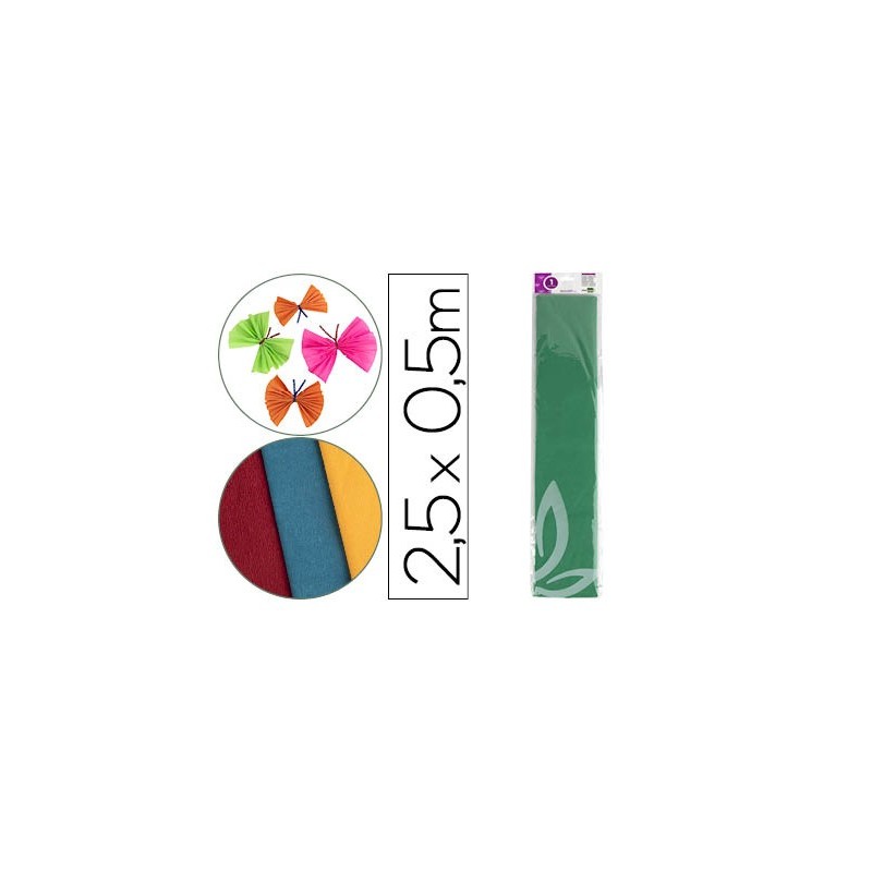 Papel crespon liderpapel 50 cm x 2.5m 34g/m2 verde Papel crespon liderpapel 50 cm x 2.5m 34g/m2 verde