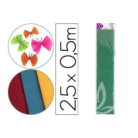 Papel crespon liderpapel 50 cm x 2.5m 34g/m2 verde