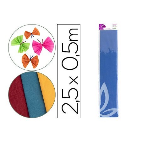 Papel crespon liderpapel 50 cm x 2.5m 34g/m2 azul marino