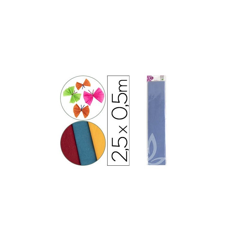 Papel crespon liderpapel 50 cm x 2.5m 34g/m2 celeste Papel crespon liderpapel 50 cm x 2.5m 34g/m2 celeste