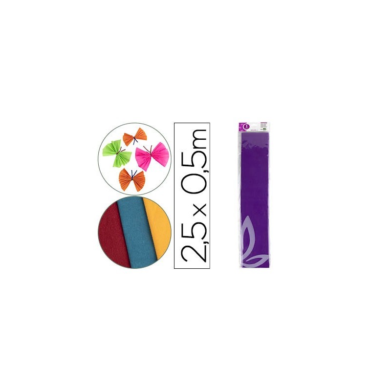 Papel crespon liderpapel 50 cm x 2.5m 34g/m2 violeta Papel crespon liderpapel 50 cm x 2.5m 34g/m2 violeta