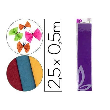 Papel crespon liderpapel 50 cm x 2.5m 34g/m2 violeta