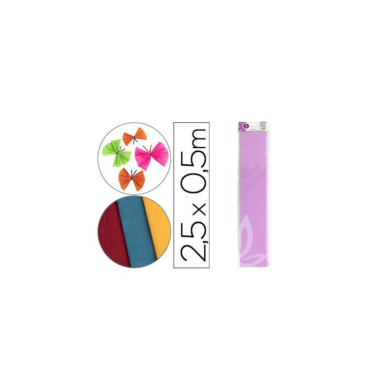 Papel crespon liderpapel 50 cm x 2.5m 34g/m2 lila Papel crespon liderpapel 50 cm x 2.5m 34g/m2 lila