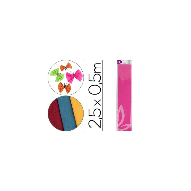 Papel crespon liderpapel 50 cm x 2.5m 34g/m2 rosa Papel crespon liderpapel 50 cm x 2.5m 34g/m2 rosa