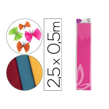 Papel crespon liderpapel 50 cm x 2.5m 34g/m2 rosa