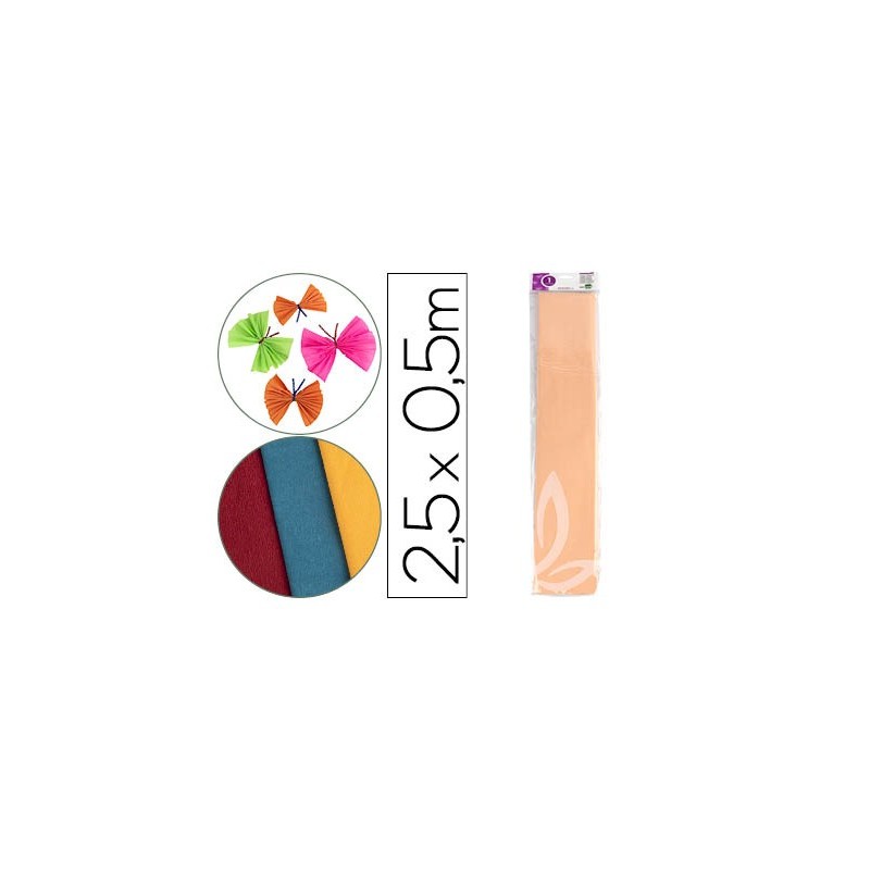 Papel crespon liderpapel 50 cm x 2.5m 34g/m2 salmon Papel crespon liderpapel 50 cm x 2.5m 34g/m2 salmon