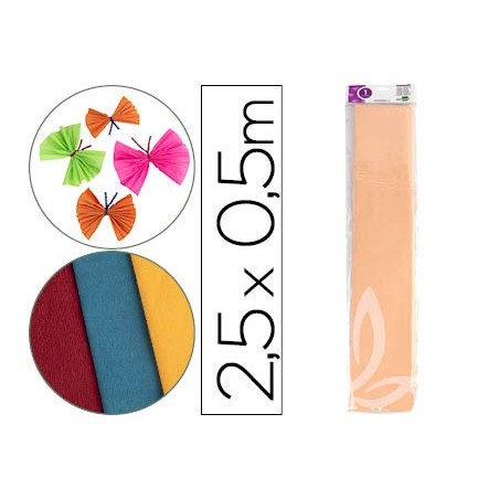 Papel crespon liderpapel 50 cm x 2.5m 34g/m2 salmon