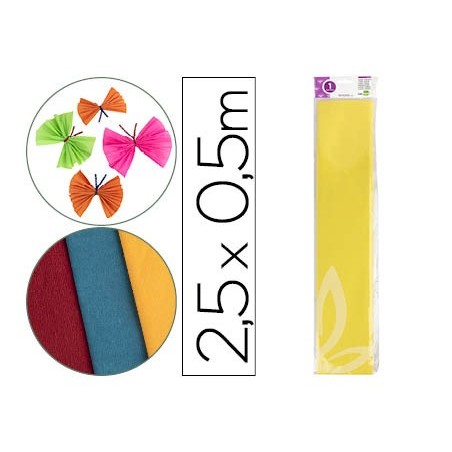 Papel crespon liderpapel 50 cm x 2.5m 34g/m2 amarillo