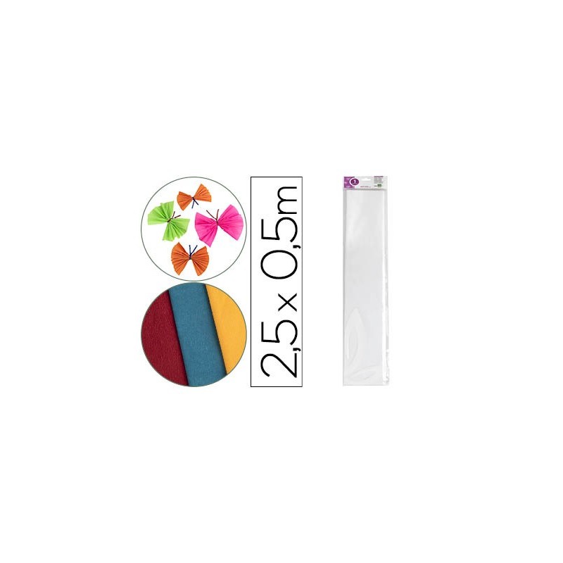 Papel crespon liderpapel 50 cm x 2.5m 34g/m2 blanco Papel crespon liderpapel 50 cm x 2.5m 34g/m2 blanco