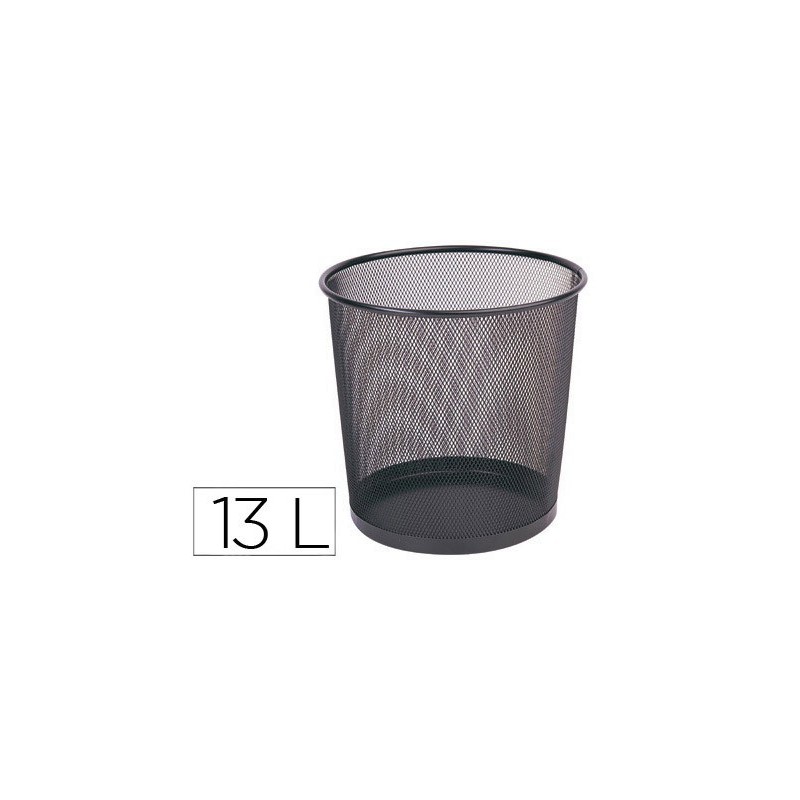 Papelera metalica q-connect rejilla negra 265x285 mm