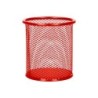 Cubilete portalapices q-connect rojo metal redondo rejilla diametro 86 mm alto 105 mm