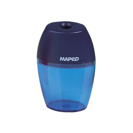 Sacapuntas maped plastico 1 uso con deposito expositor de 25 unidades