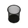 Cubilete portalapices q-connect negro metal redondo rejilla diametro 86 mm alto 105 mm