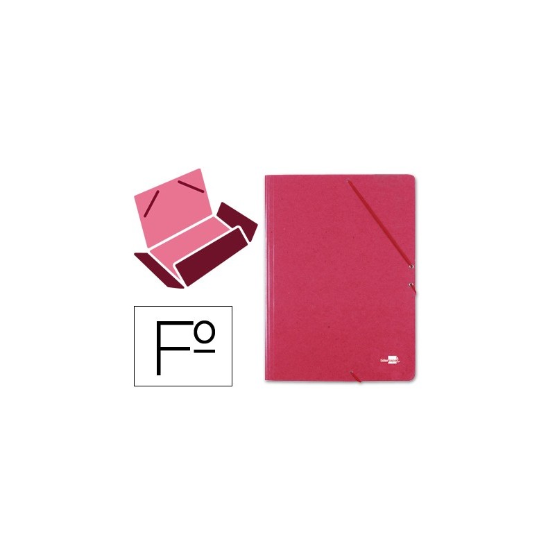 Carpeta liderpapel gomas folio 3 solapas carton prespan roja