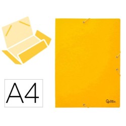 Carpeta liderpapel gomas folio 3 solapas carton simil prespan amarilla