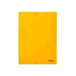 Carpeta liderpapel gomas folio 3 solapas carton simil prespan amarilla