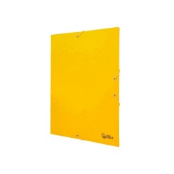 Carpeta liderpapel gomas folio 3 solapas carton simil prespan amarilla