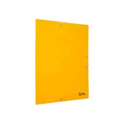 Carpeta liderpapel gomas folio 3 solapas carton simil prespan amarilla