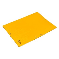 Carpeta liderpapel gomas folio 3 solapas carton simil prespan amarilla