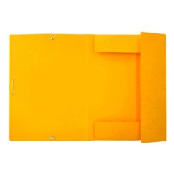 Carpeta liderpapel gomas folio 3 solapas carton simil prespan amarilla