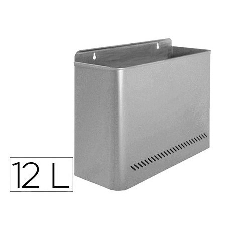 Papelera metalica 99 de pared gris 285x125x325 mm