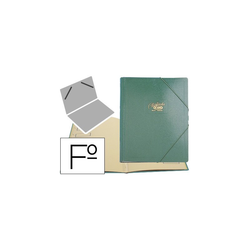 Carpeta clasificador carton compacto saro folio verde 12 departamentos