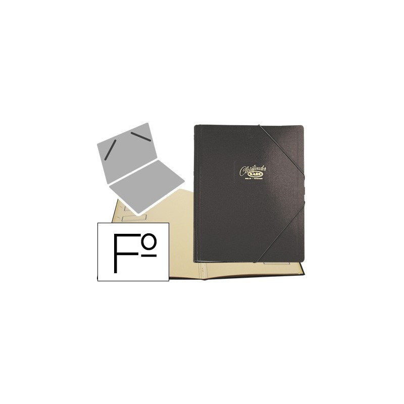 Carpeta clasificador carton compacto saro folio negra 12 departamentos