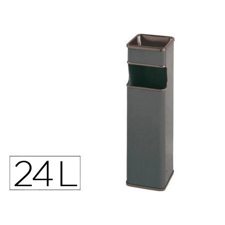 Cenicero papelera cuadrado 403 gris metalico 65x18x18 cm