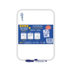 Pizarra blanca clipper pequeña 18x26 cm con rotulador