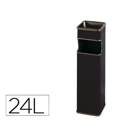 Cenicero papelera cuadrado 403 negro metalico 65x18x18 cm