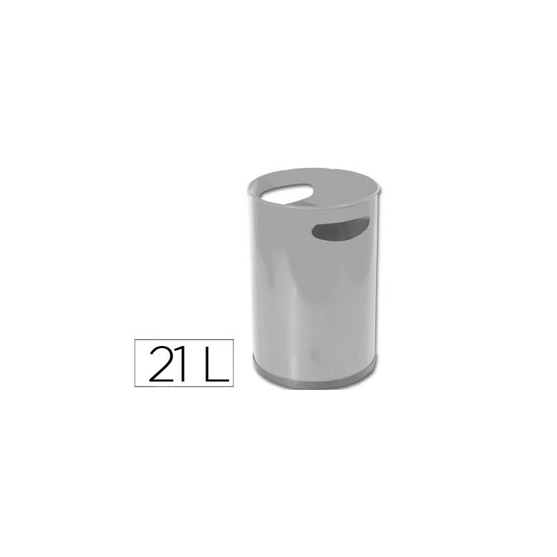 Papelera metalica con asas 101 gris 32x21 cm