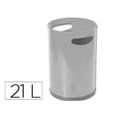 Papelera metalica con asas 101 gris 32x21 cm
