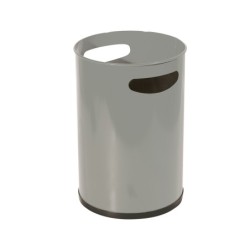 Papelera metalica con asas 101 gris 32x21 cm