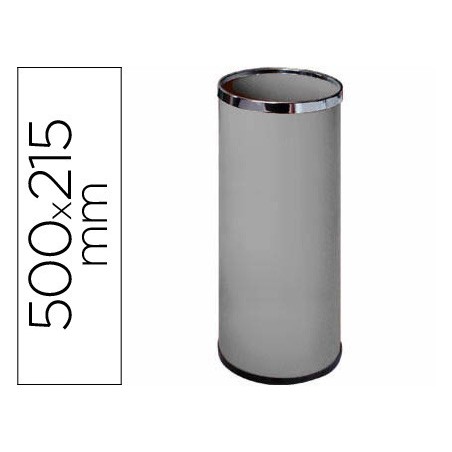 Paraguero metalico 301 gris aros cromado 50x21,5 cm