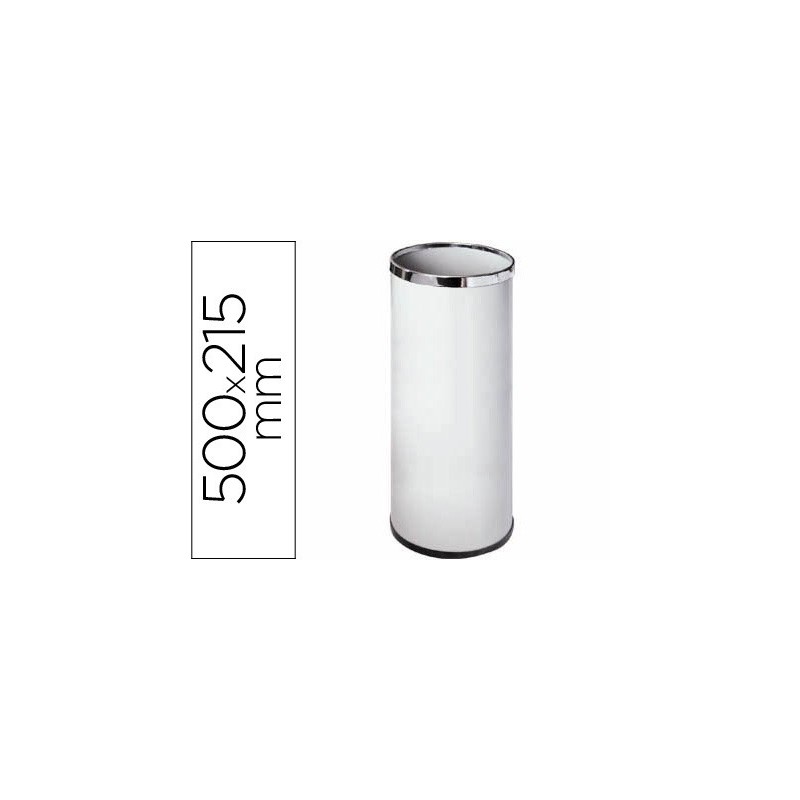 Paraguero metalico 301 blanco aros cromados 50x21,5 cm