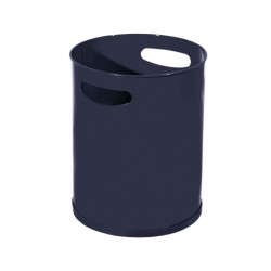 Papelera metalica con asas 111 negra 30x25 cm