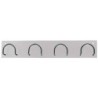 Perchero metalico 611 pared 4 colgadores color blanco 55x10x5 cm