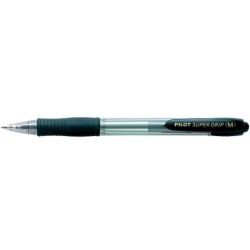 Boligrafo pilot super grip negro retractil sujecion de caucho tinta base de aceite