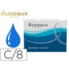 Tinta estilografica waterman serenity blue caja de 8 cartuchos standard largos