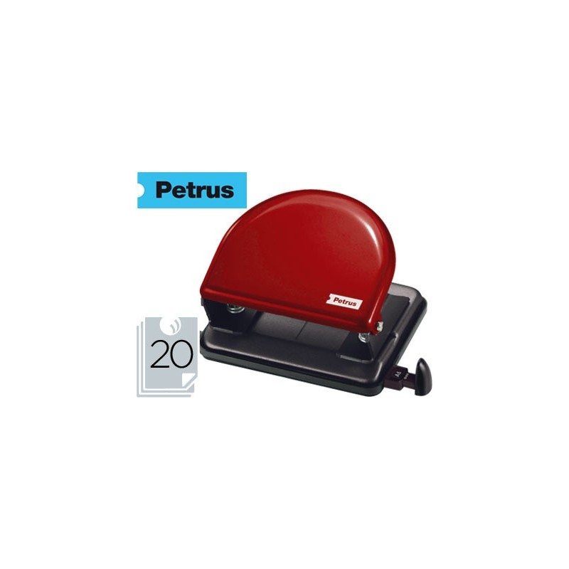 Taladrador petrus 52 rojo capacidad 20 hojas Taladrador petrus 52 rojo capacidad 20 hojas