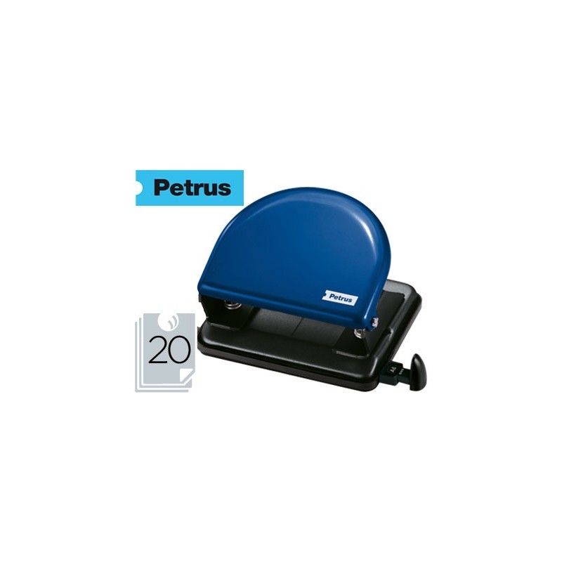 Taladrador petrus 52 azul capacidad 20 hojas Taladrador petrus 52 azul capacidad 20 hojas